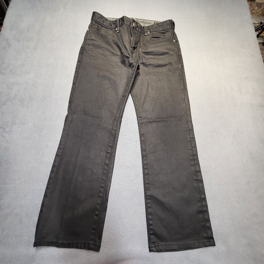 Guess Jeans Mens 31x27 Black Lincoln Slim Straight Distressed Stretch Denim